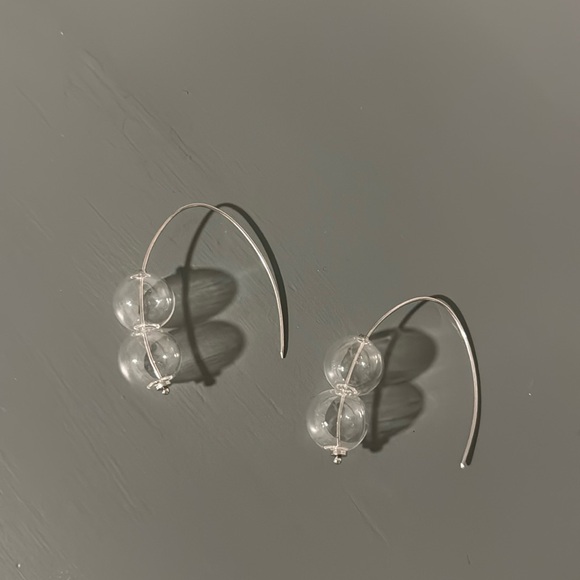Clear glass earrings - Picture 1 of 2